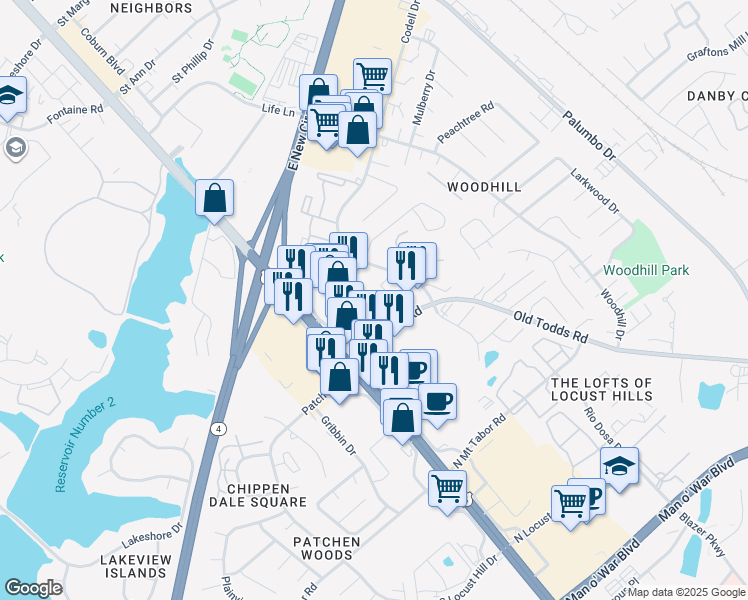 map of restaurants, bars, coffee shops, grocery stores, and more near 209 Old Todds Road in Lexington