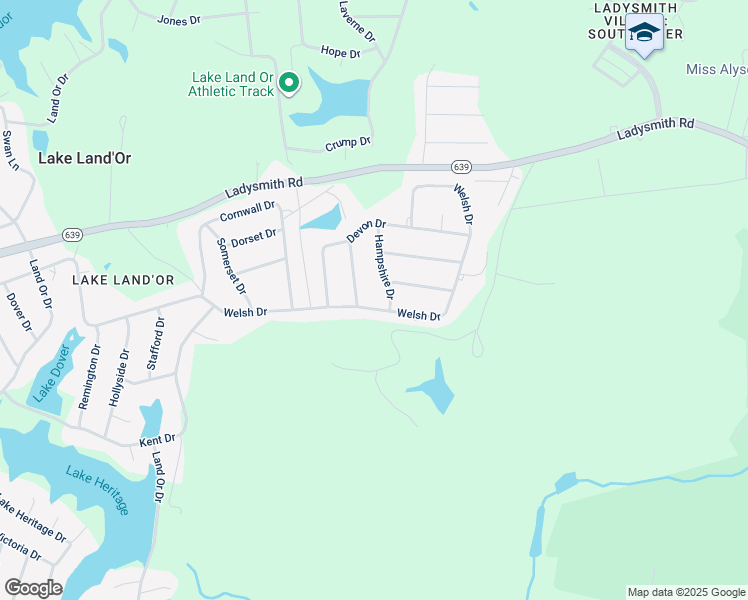 map of restaurants, bars, coffee shops, grocery stores, and more near 648 Welsh Drive in Ruther Glen