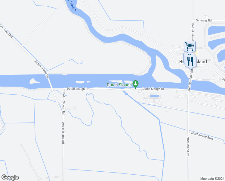 map of restaurants, bars, coffee shops, grocery stores, and more near 2368 Dutch Slough Road in Oakley