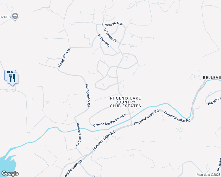 map of restaurants, bars, coffee shops, grocery stores, and more near 15412 Paseo De Los Robles Road in Sonora