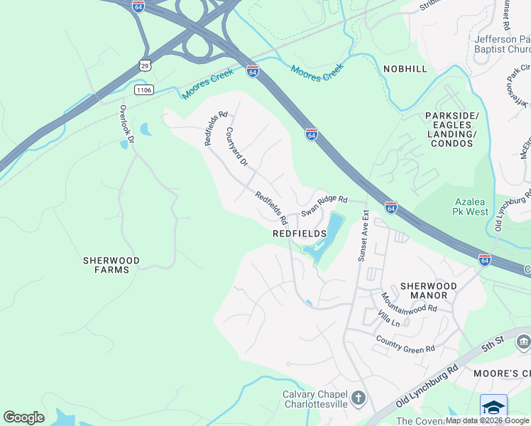 map of restaurants, bars, coffee shops, grocery stores, and more near 960 Devon Spring Court in Charlottesville
