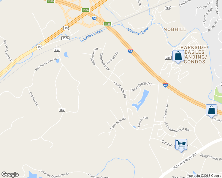 map of restaurants, bars, coffee shops, grocery stores, and more near 975 Devon Spring Court in Charlottesville