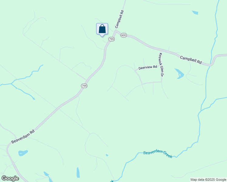 map of restaurants, bars, coffee shops, grocery stores, and more near 432 Glenmore Lane in Keswick