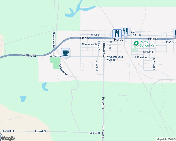 map of restaurants, bars, coffee shops, grocery stores, and more near 16B Ralph Street in Percy