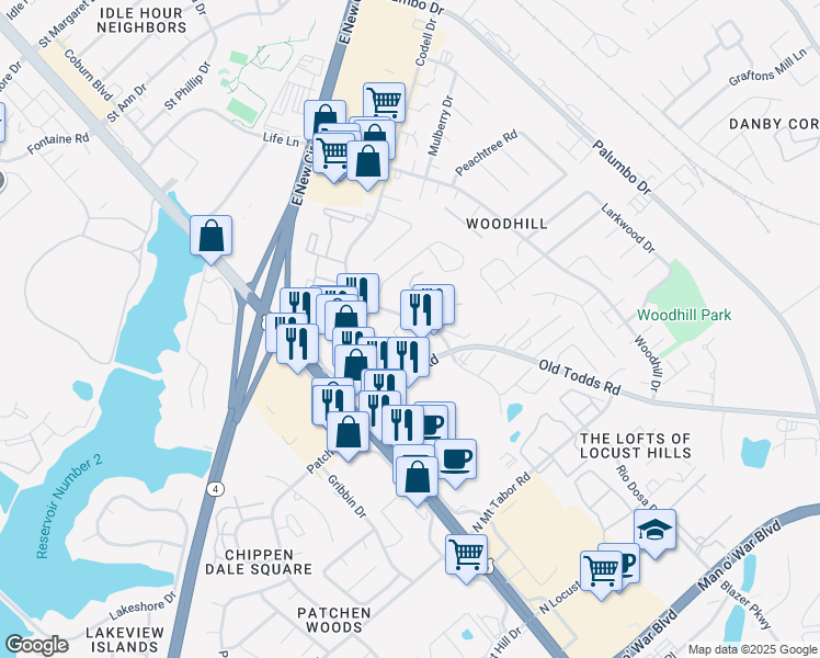 map of restaurants, bars, coffee shops, grocery stores, and more near 209 Old Todds Road in Lexington