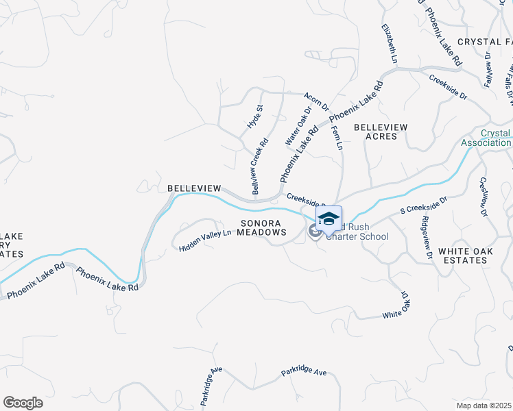 map of restaurants, bars, coffee shops, grocery stores, and more near 21575 Phoenix Lake Road in Sonora