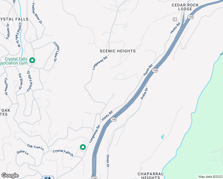 map of restaurants, bars, coffee shops, grocery stores, and more near 21407 Longeway Road in Sonora