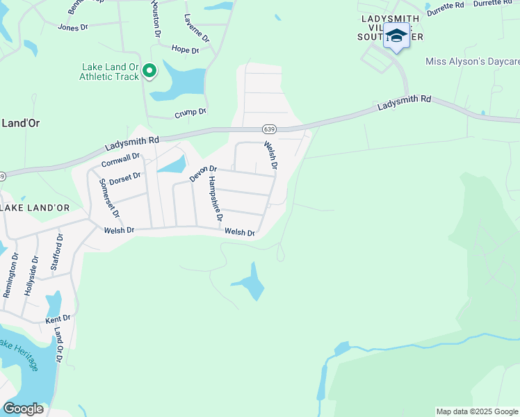 map of restaurants, bars, coffee shops, grocery stores, and more near 682 Welsh Drive in Ruther Glen