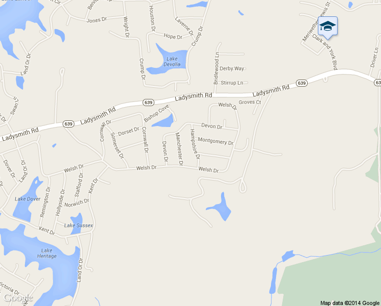 map of restaurants, bars, coffee shops, grocery stores, and more near 257 Hampshire Drive in Ruther Glen