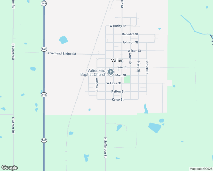 map of restaurants, bars, coffee shops, grocery stores, and more near Jefferson Street in Benton