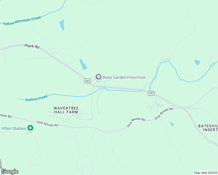 map of restaurants, bars, coffee shops, grocery stores, and more near County Road 692 in Afton