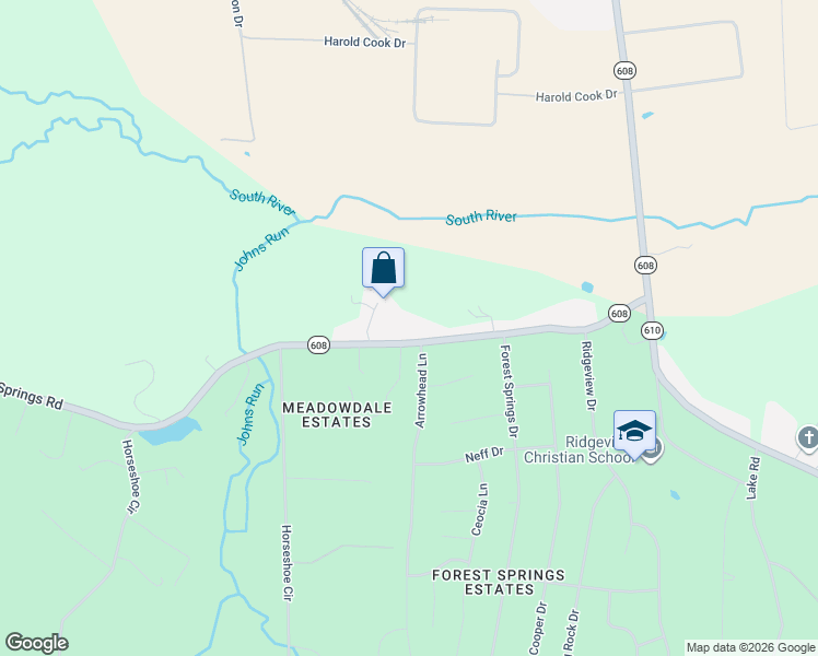 map of restaurants, bars, coffee shops, grocery stores, and more near 211 Cold Springs Road in Stuarts Draft