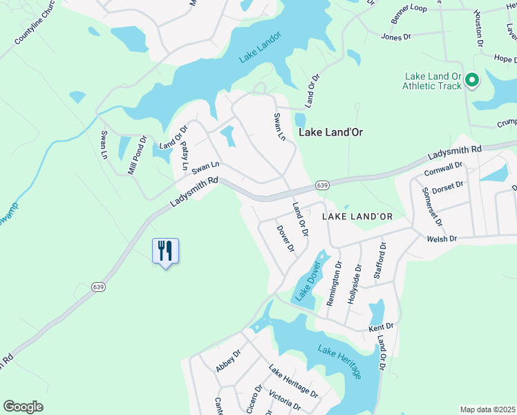 map of restaurants, bars, coffee shops, grocery stores, and more near 14 Bonsell Cove in Ruther Glen
