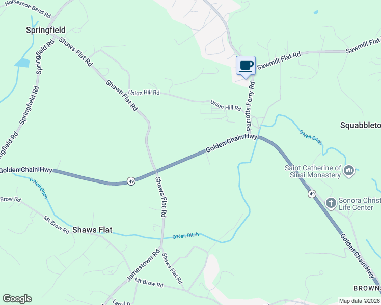 map of restaurants, bars, coffee shops, grocery stores, and more near 11240 California 49 in Sonora