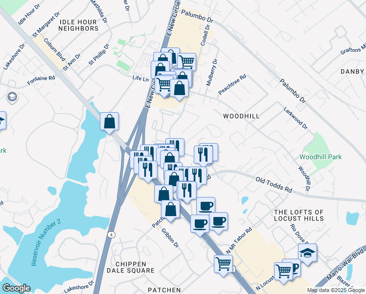 map of restaurants, bars, coffee shops, grocery stores, and more near 200 Codell Drive in Lexington