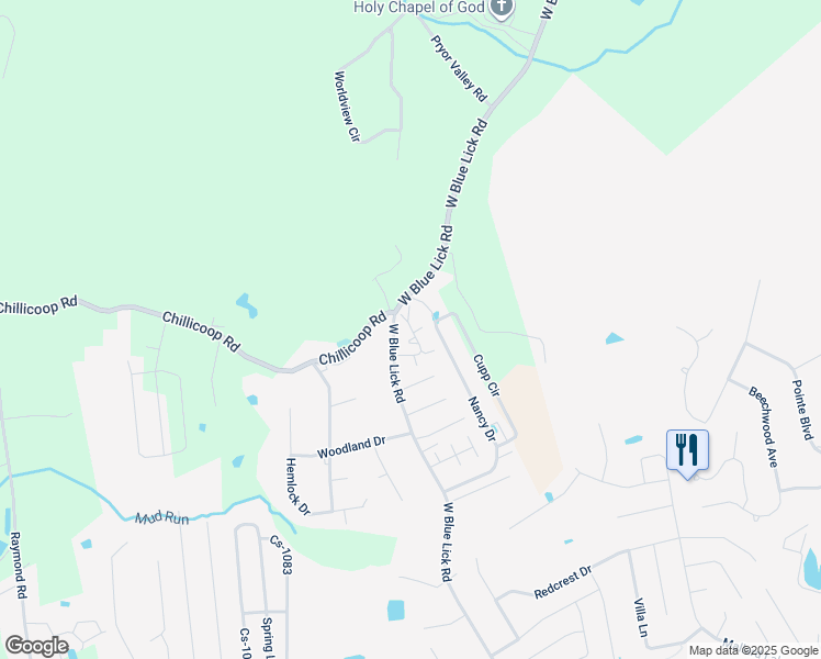 map of restaurants, bars, coffee shops, grocery stores, and more near 219 Highland Boulevard in Shepherdsville