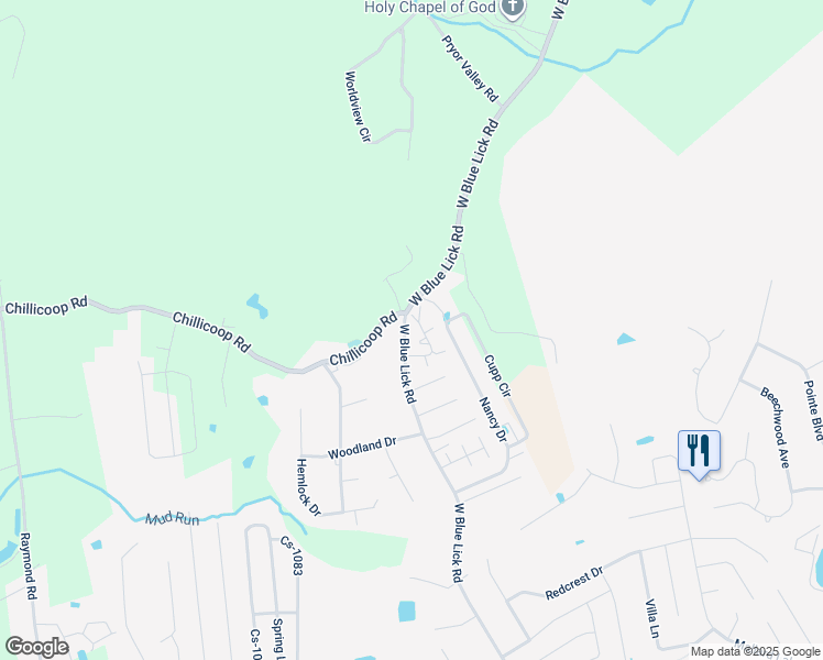 map of restaurants, bars, coffee shops, grocery stores, and more near 219 Highland Boulevard in Shepherdsville