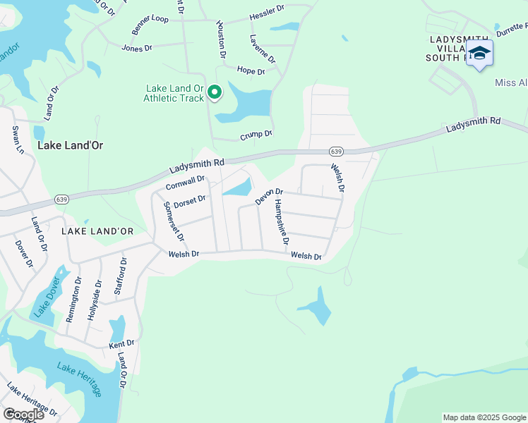 map of restaurants, bars, coffee shops, grocery stores, and more near 264 Manchester Drive in Ruther Glen