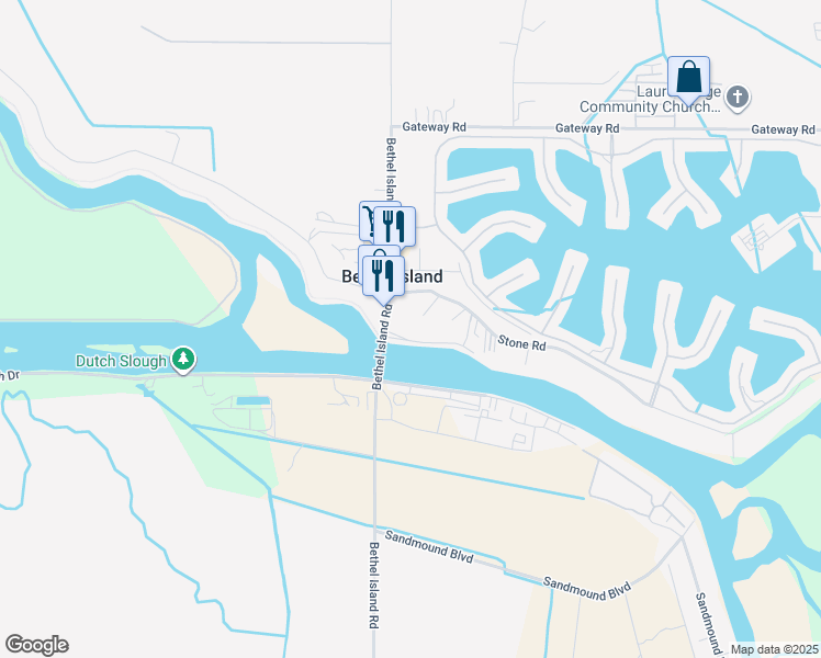 map of restaurants, bars, coffee shops, grocery stores, and more near 428 Park Lane in Bethel Island