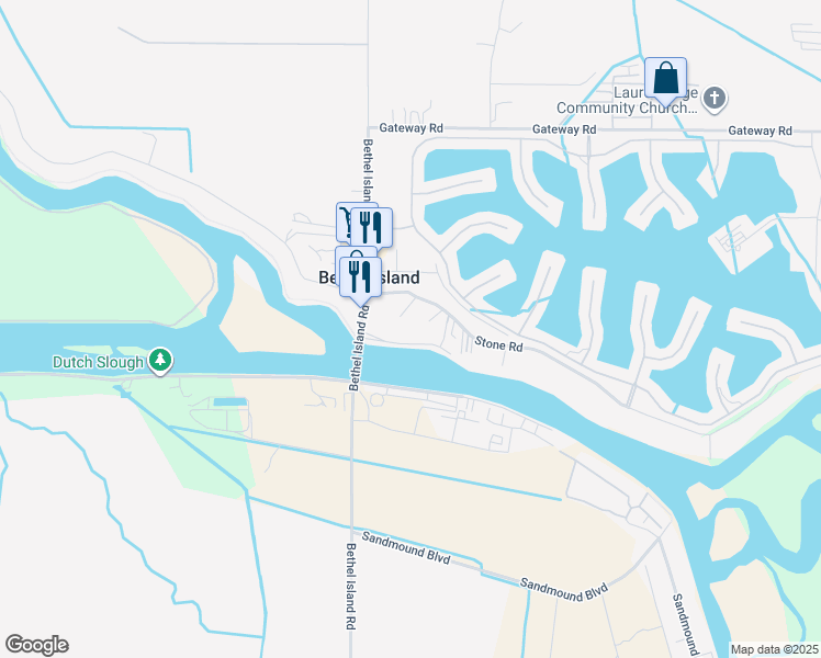 map of restaurants, bars, coffee shops, grocery stores, and more near 428 Park Lane in Bethel Island