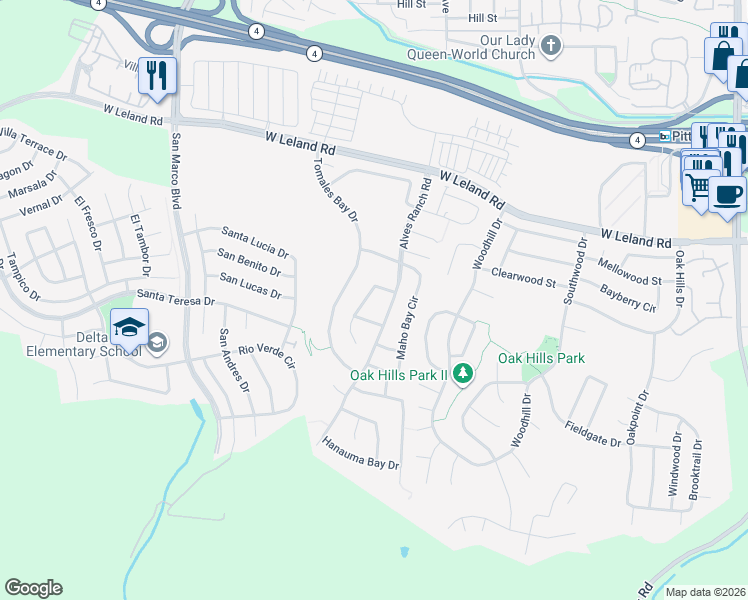 map of restaurants, bars, coffee shops, grocery stores, and more near 2825 Hudson Bay Street in Pittsburg