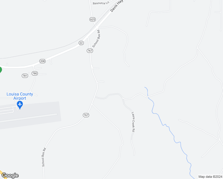 map of restaurants, bars, coffee shops, grocery stores, and more near 1254 School Bus Road in Louisa