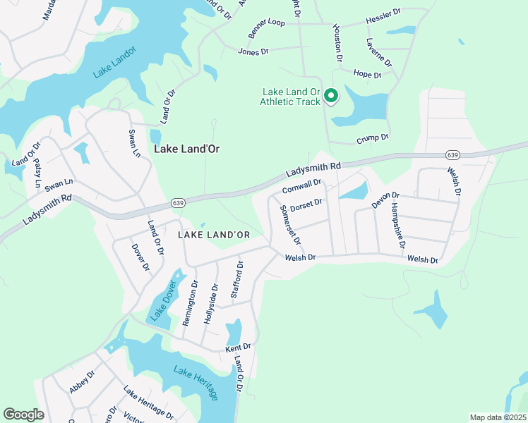 map of restaurants, bars, coffee shops, grocery stores, and more near 411 Cornwall Drive in Ruther Glen