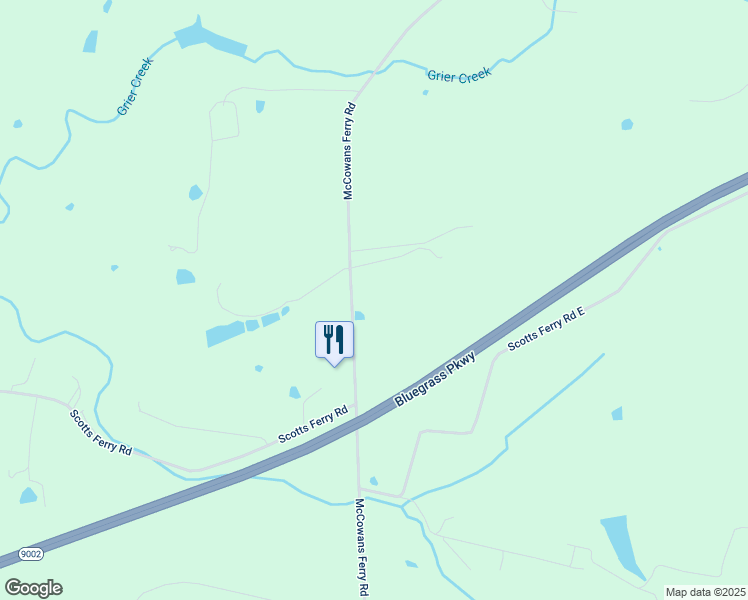 map of restaurants, bars, coffee shops, grocery stores, and more near 3310 McCowans Ferry Road in Versailles