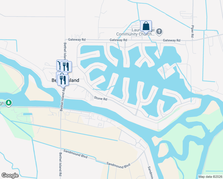 map of restaurants, bars, coffee shops, grocery stores, and more near in Bethel Island