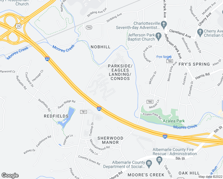 map of restaurants, bars, coffee shops, grocery stores, and more near 1834 Sugar Maple Court in Charlottesville