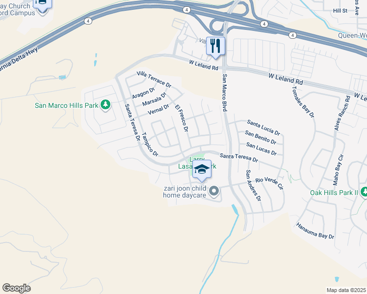 map of restaurants, bars, coffee shops, grocery stores, and more near 3005 Rancho Bernado Drive in Bay Point