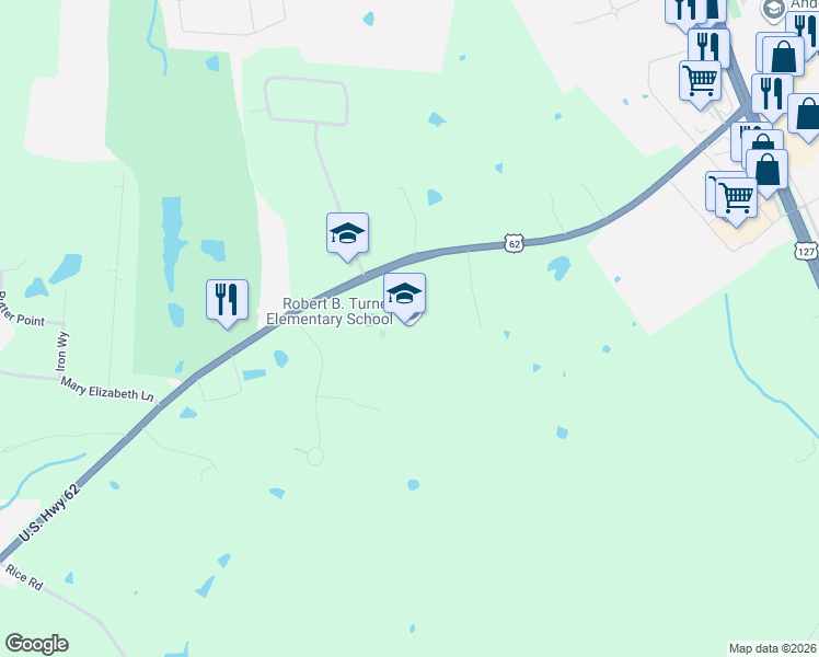 map of restaurants, bars, coffee shops, grocery stores, and more near 1411 Fox Creek Road in Lawrenceburg