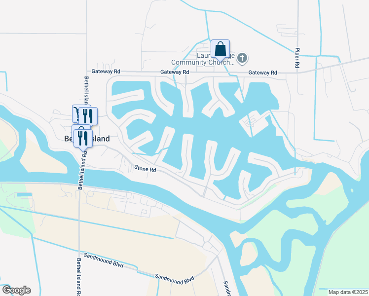 map of restaurants, bars, coffee shops, grocery stores, and more near 667 Point Place in Bethel Island