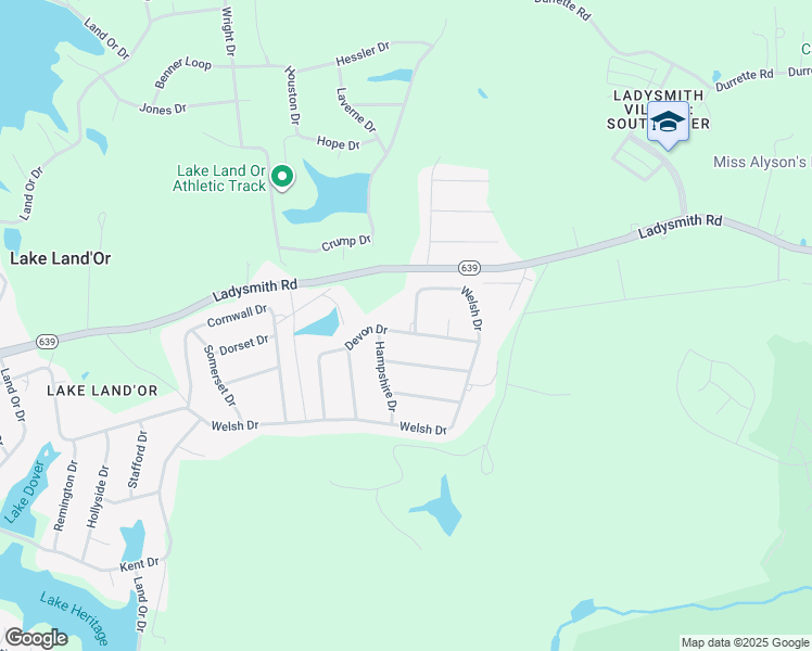 map of restaurants, bars, coffee shops, grocery stores, and more near 729 Welsh Drive in Ruther Glen