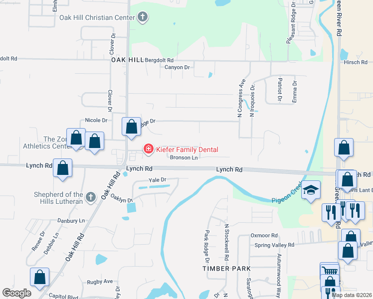 map of restaurants, bars, coffee shops, grocery stores, and more near 3619 Mariner Drive in Evansville