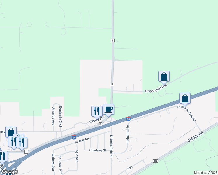 map of restaurants, bars, coffee shops, grocery stores, and more near 14545 State Route B in Saint James