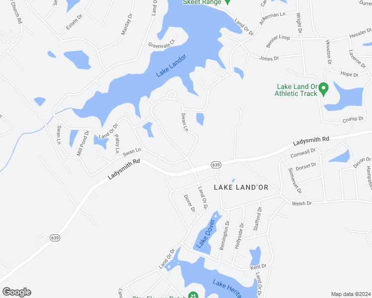 map of restaurants, bars, coffee shops, grocery stores, and more near 924 Swan Lane in Ruther Glen