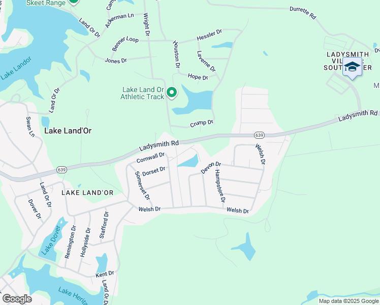 map of restaurants, bars, coffee shops, grocery stores, and more near 68 Bishop Cove in Ruther Glen