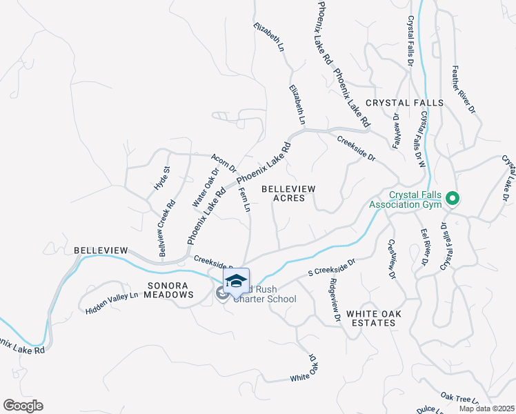 map of restaurants, bars, coffee shops, grocery stores, and more near 16552 Sallander Drive in Sonora
