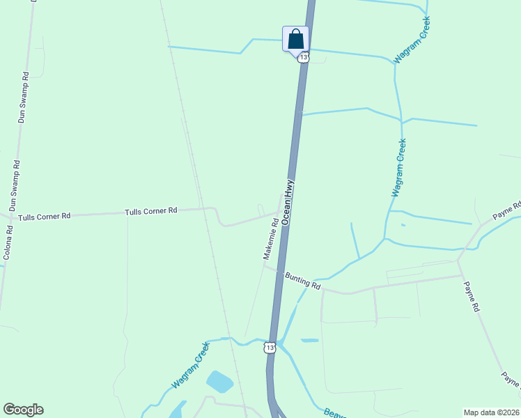 map of restaurants, bars, coffee shops, grocery stores, and more near 2339 Tulls Corner Road in Pocomoke City