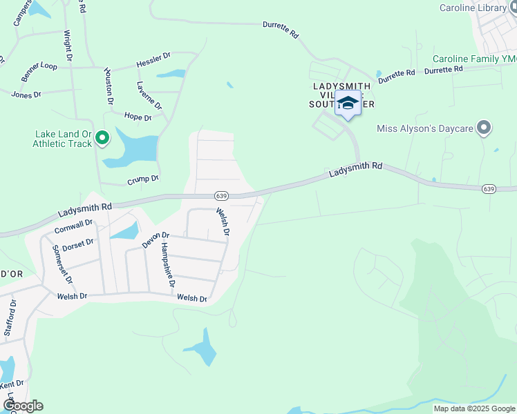 map of restaurants, bars, coffee shops, grocery stores, and more near 18125 Countryside Lane in Ruther Glen