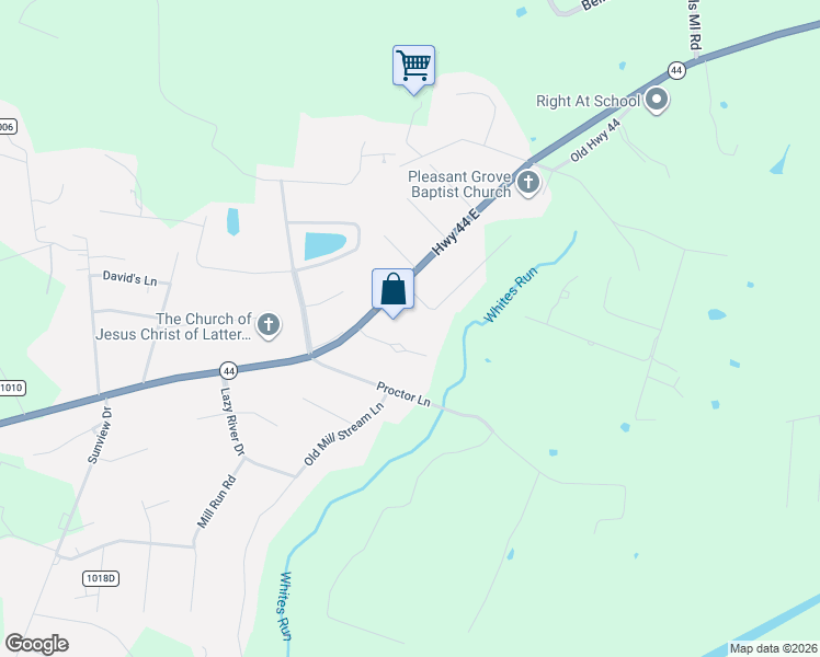 map of restaurants, bars, coffee shops, grocery stores, and more near 262 Meadowlark Lane in Shepherdsville