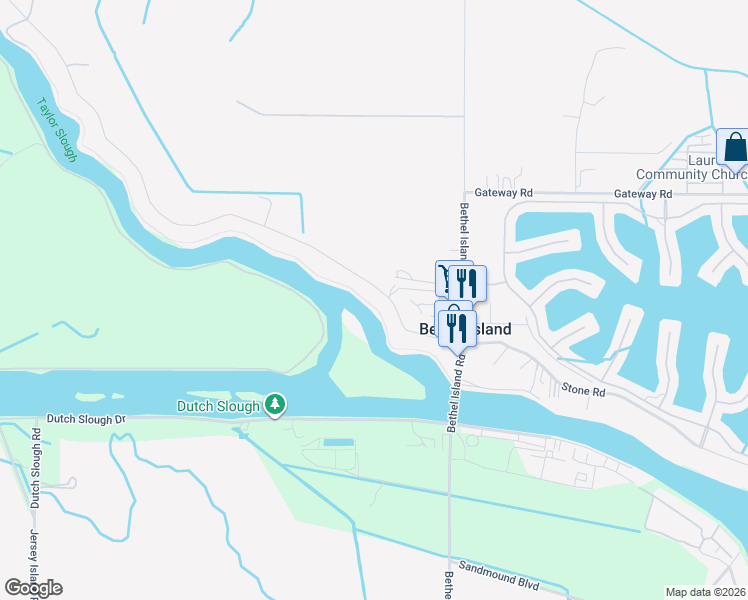 map of restaurants, bars, coffee shops, grocery stores, and more near 2796 Taylor Road in Bethel Island