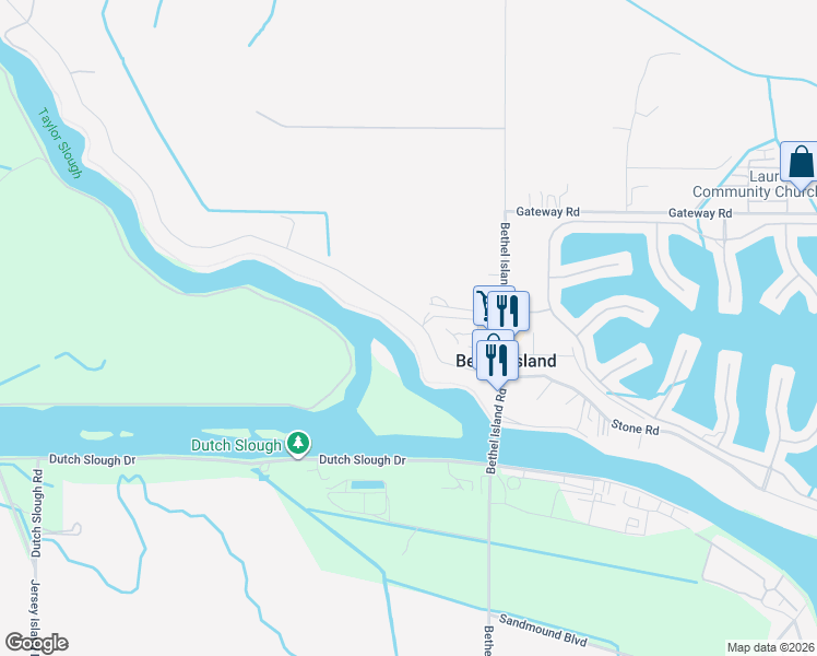 map of restaurants, bars, coffee shops, grocery stores, and more near 2796 Taylor Road in Bethel Island