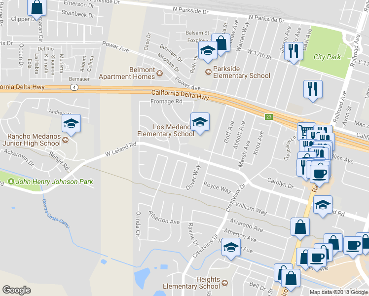 map of restaurants, bars, coffee shops, grocery stores, and more near 4 Crowley Court in Pittsburg