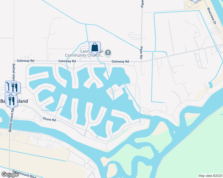 map of restaurants, bars, coffee shops, grocery stores, and more near in Bethel Island