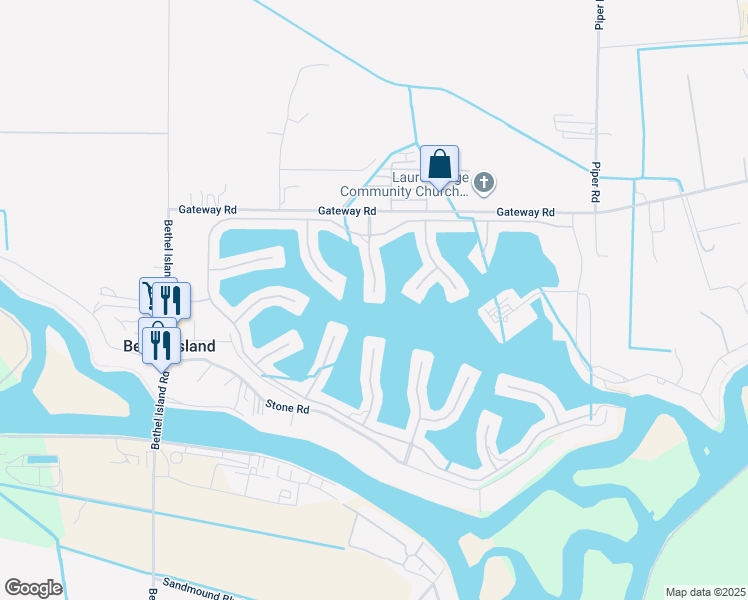 map of restaurants, bars, coffee shops, grocery stores, and more near 98 Edgewater Court in Bethel Island