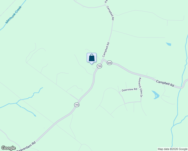 map of restaurants, bars, coffee shops, grocery stores, and more near 690 Beaverdam Road in Keswick