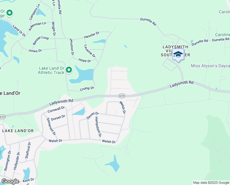 map of restaurants, bars, coffee shops, grocery stores, and more near 6148 Stirrup Lane in Ruther Glen