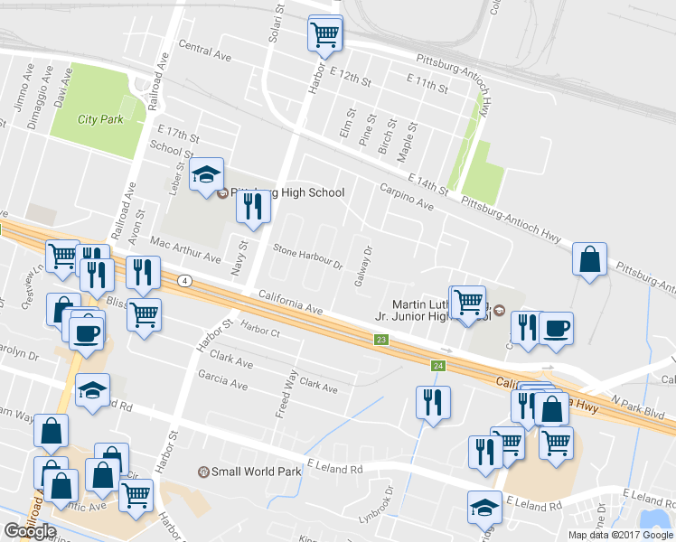 map of restaurants, bars, coffee shops, grocery stores, and more near 2002 Newport Drive in Pittsburg
